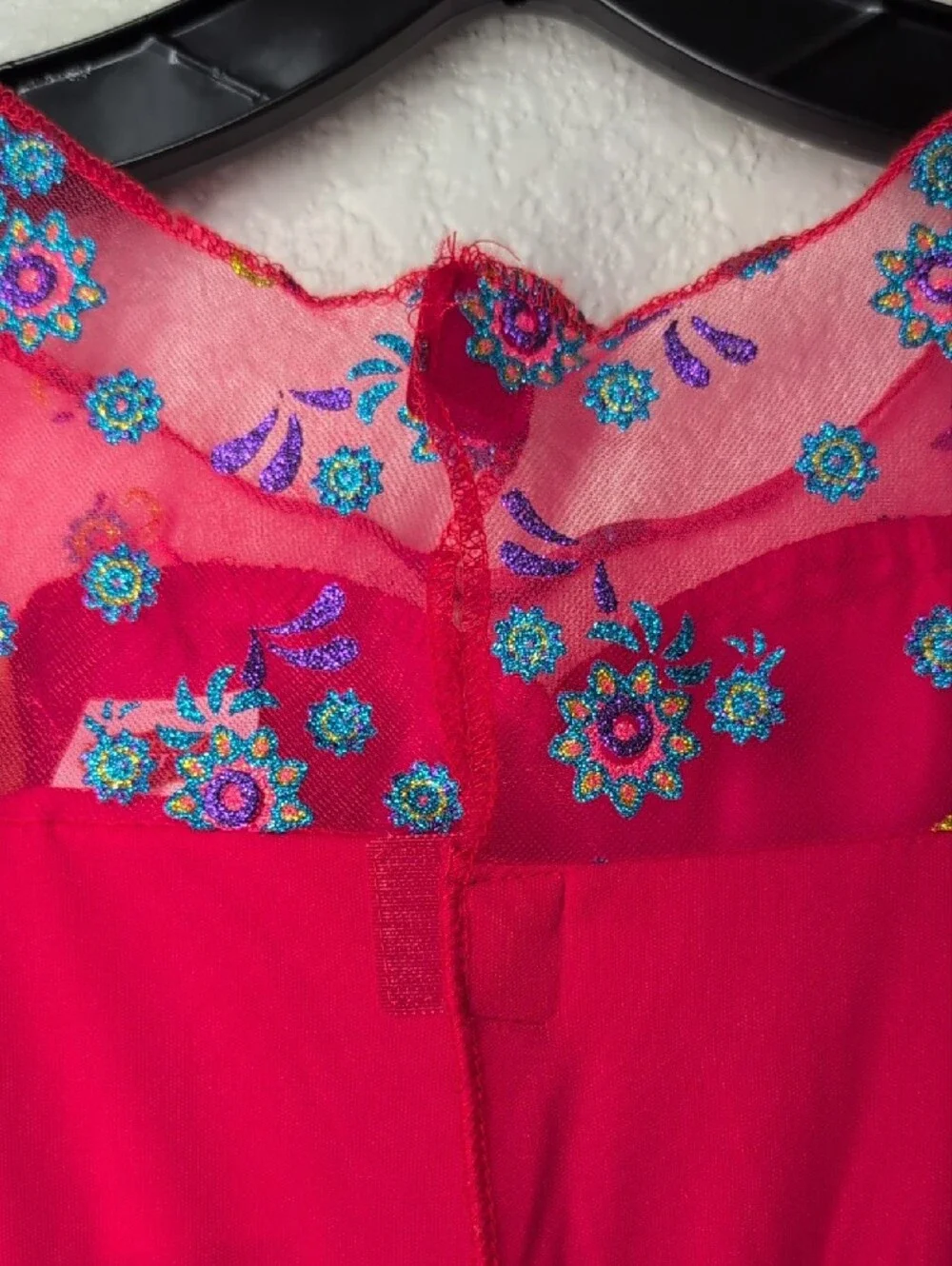 Disney Elena Of Avalor Girls' Floral High-Low Costume Princess Dress - Red